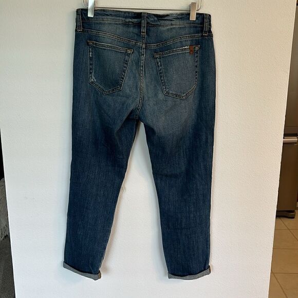 Joes Boyfriend Slim Crop Jeans Denim Blue Distressed Destroyed Size 27 - Picture 7 of 10